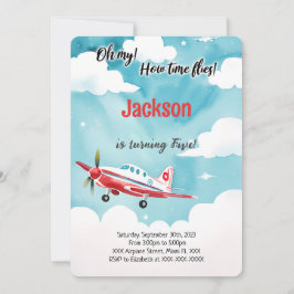 Redigerbart Flygplan Barnkalas Inbjudningar