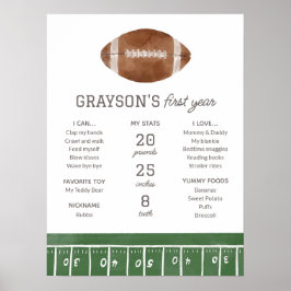 Redigerbart fotboll 1:a födelsedagets milstolpstec poster