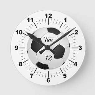 Redigerbart fotbolls-Namn och teamnummer Rund Klocka