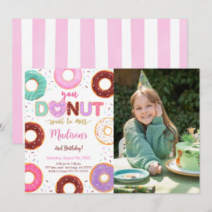 Redigerbart foto för Donut-Födelsedagsfest Inbjudningar