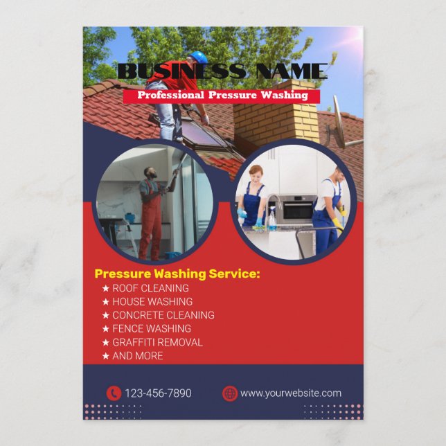 Redigerbart fototrycktryck Tvättande flygblad Inbjudningar (Framsida)