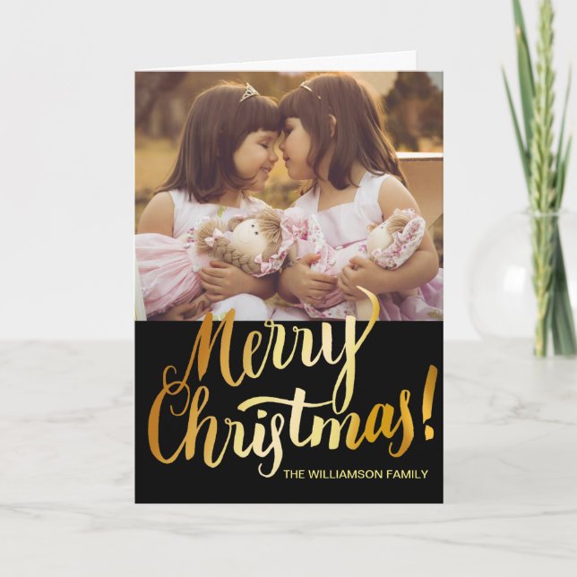 Redigerbart God jul-kort med familjefoto Helgkort (Framsida)