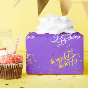 Redigerbart Grattis på födelsedagen på Violet elle Presentpapper