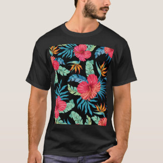 Redigerbart hibiscus, blommönstret vintage t shirt
