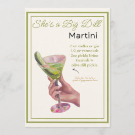 Redigerbart Hon är ett stort Martini-receptkort Meny