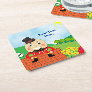 Redigerbart Humpty Dumpty Themed barns Underlägg Papper Kvadrat