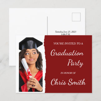 REDIGERBART Inbjudningsmall för examensfest Meddelande Vykort