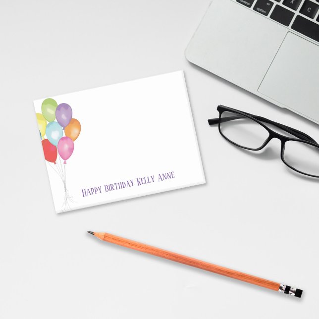 Redigerbart inlägg - anteckningar om födelsedagsbu post-it block (Balloons custom post it notes. )