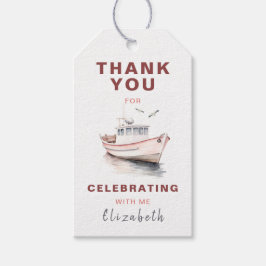 Redigerbart jokertecken för nautisk födelsedagseft presentetikett