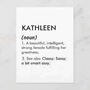Redigerbart Kathleen namn definition, anpassat nam Vykort