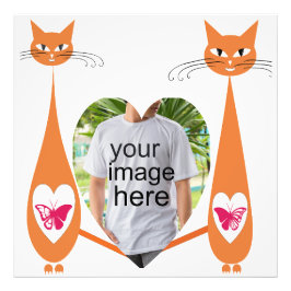 Redigerbart katt-Kärlek-hjärta - Anpassningsbar-te Fototryck