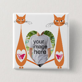 Redigerbart katt-Kärlek-hjärta - Anpassningsbar-te Knapp