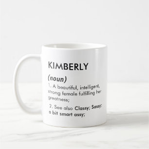 Redigerbart Kimberly namn definition, anpassat nam Kaffemugg
