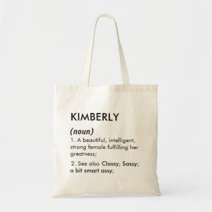 Redigerbart Kimberly namn definition, anpassat nam Tygkasse