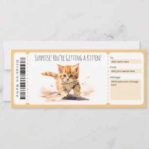 Redigerbart Kitten Gift-certifikat för kattälskare Inbjudningar