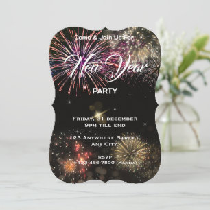 Redigerbart kort för nyårsinbjudan