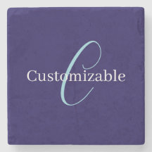 Redigerbart kursivt skript Monogram Purplish Blue