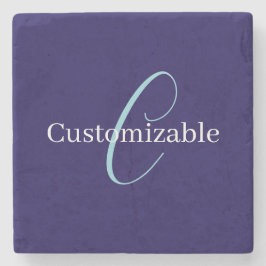 Redigerbart kursivt skript Monogram Purplish Blue Stenunderlägg