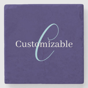 Redigerbart kursivt skript Monogram Purplish Blue Stenunderlägg