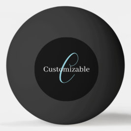 Redigerbart kursivt skript, svart, svart, vitt pingisboll