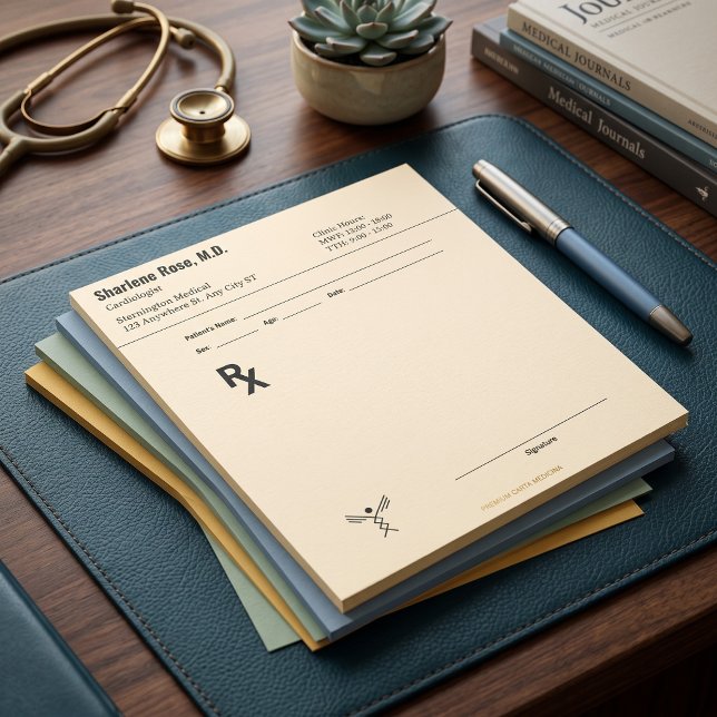 Redigerbart läkarrecept Färgrik medicinsk O Anteckningsblock (Editable Doctor RX Prescription Colorful Medical Notepad)