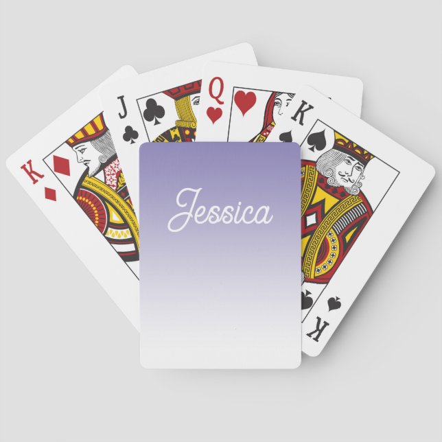 (Redigerbart) Ljust Lila Färg Ombre och din text Casinokort (Baksidan)