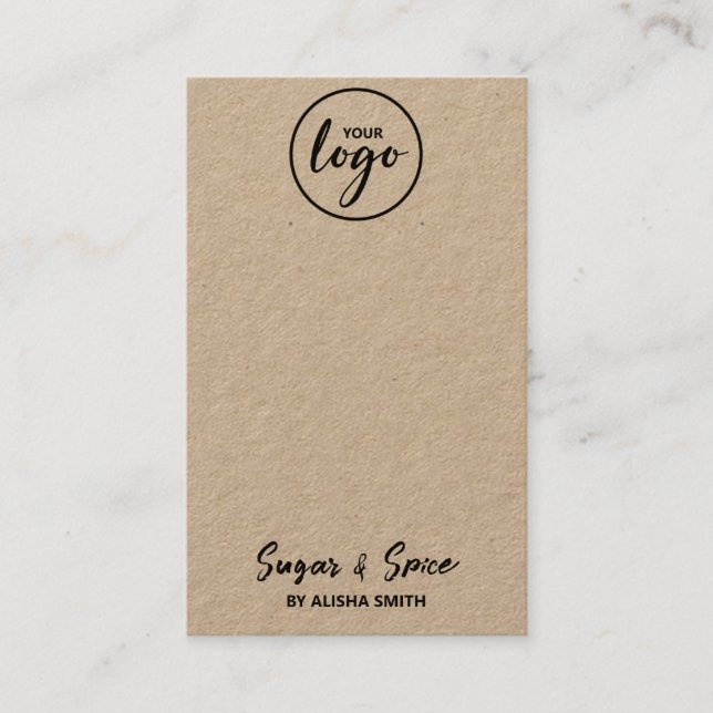 Redigerbart Logotyp Kraft Earring Packaging Cards Visitkort (Framsida)