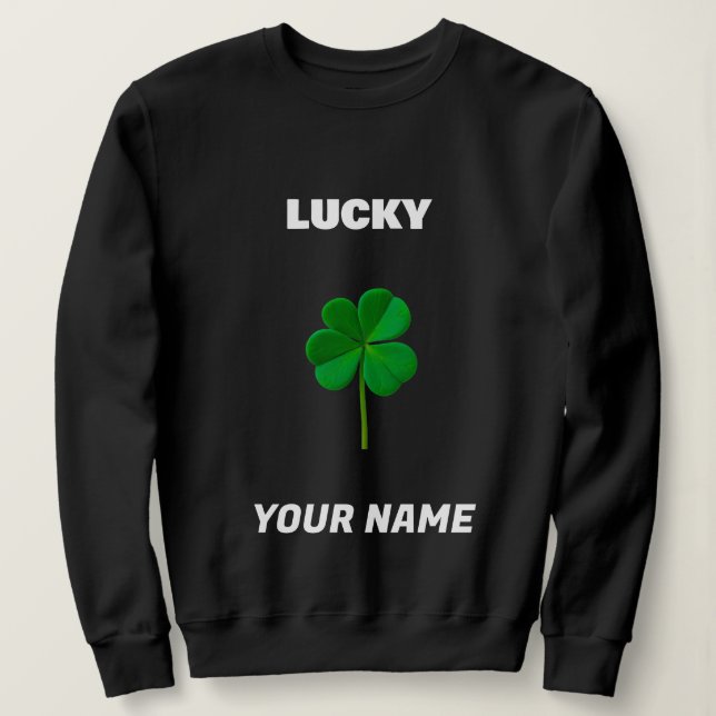 Redigerbart Lucky Namn Fyrklöver T Shirt (Design framsida)