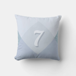Redigerbart Lucky Number Seven på Silver Blue Shad Kudde
