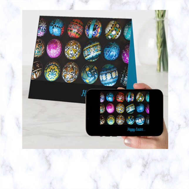 Redigerbart målat Påskägg Påsk Hälsning Kort (Skapare uppladdad)