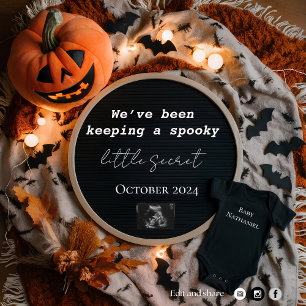 Redigerbart meddelande om graviden Halloween Inbjudningar