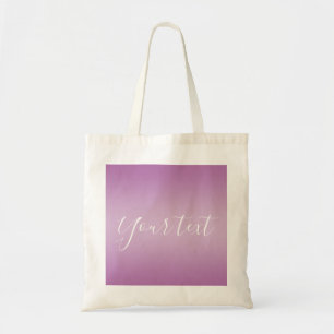 Redigerbart mjukt Mauve Ombre & White Text Script Tygkasse