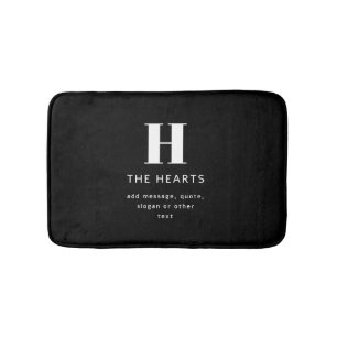 Redigerbart modernt monogram Namn & meddelande   S Badrumsmatta