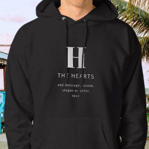 Redigerbart modernt monogram Namn & meddelande S Hoodie