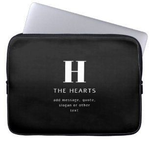 Redigerbart modernt monogram Namn & meddelande S Laptop Fodral
