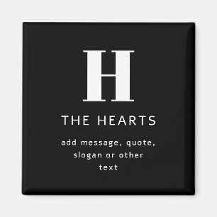 Redigerbart modernt monogram Namn & meddelande S Magnet