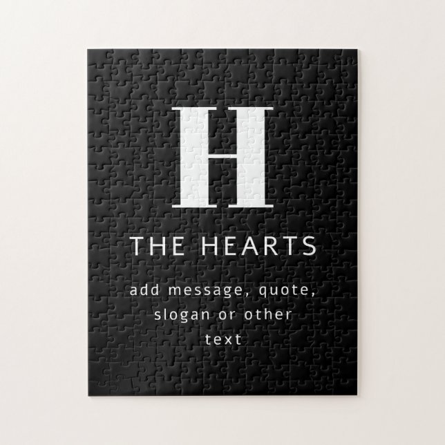 Redigerbart modernt monogram Namn & meddelande | S Pussel (Vertikal)