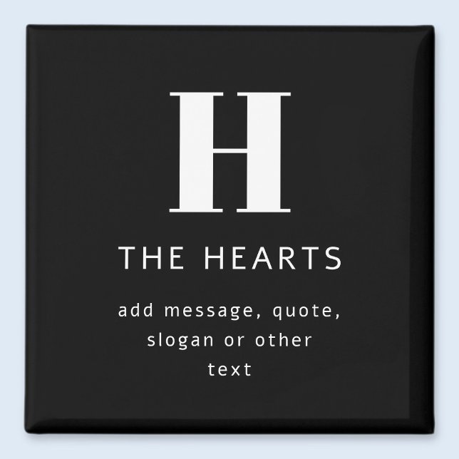 Redigerbart Modernt Monogramnamn & Meddelande | Sv Magnet (Skapare uppladdad)