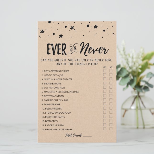 Redigerbart Möhippa, aldrig eller någonsin (Stående Fram)