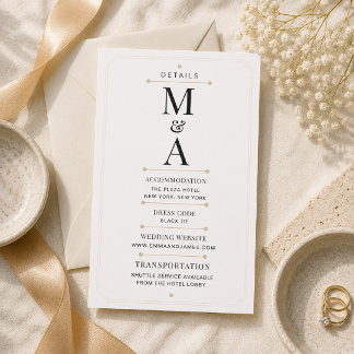 Redigerbart Monogram Minimal Lyxdetaljkort OSA Kort