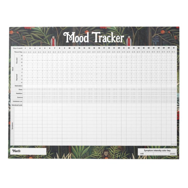 Redigerbart Mood Tracker Journal-Anteckningsblock Anteckningsblock (Framsida)
