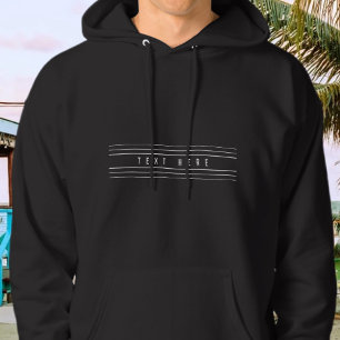 Redigerbart Namn och geometriskt Rand   Svartvitt Hoodie