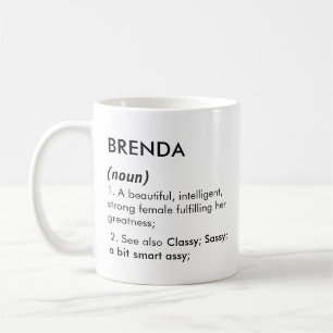 Redigerbart namndefinition för Brenda, anpassat na Kaffemugg