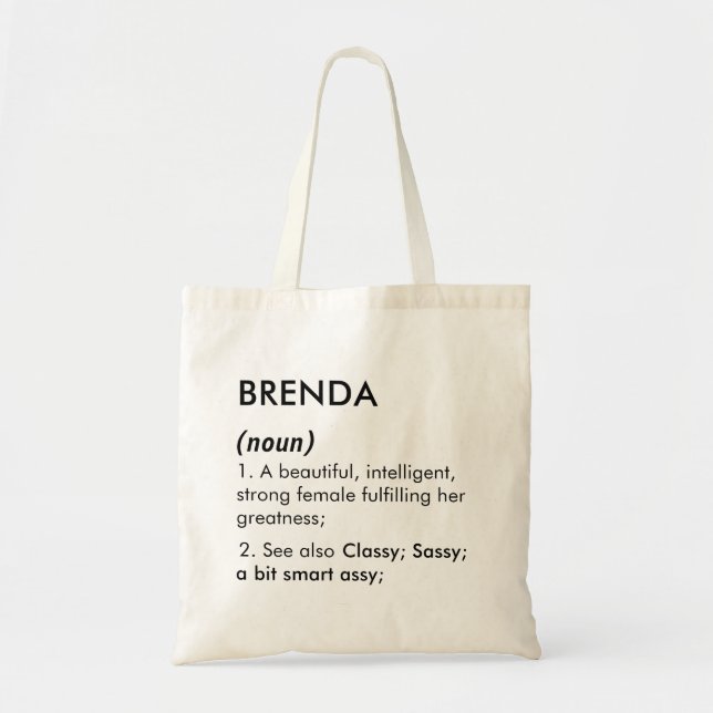 Redigerbart namndefinition för Brenda, anpassat na Tygkasse (Framsidan)
