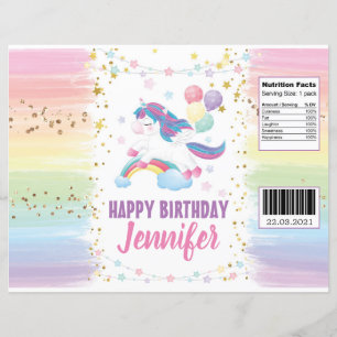 Redigerbart omslag för Unicorn Pastel Rainbow Chip