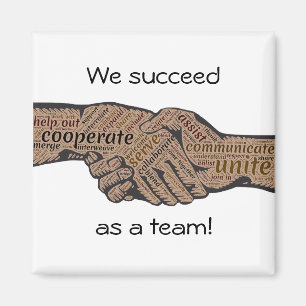 Redigerbart Ord Cloud Handskakteam Magnet