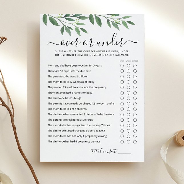 Redigerbart över- eller under Spelets babyvisnings Inbjudningar (Skapare uppladdad)