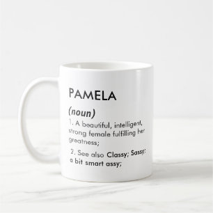 Redigerbart Pamela namn definition, anpassat namn Kaffemugg