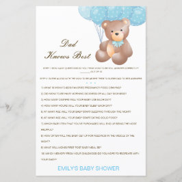 Redigerbart Pappa Känner Bäst Baby Shower-spel