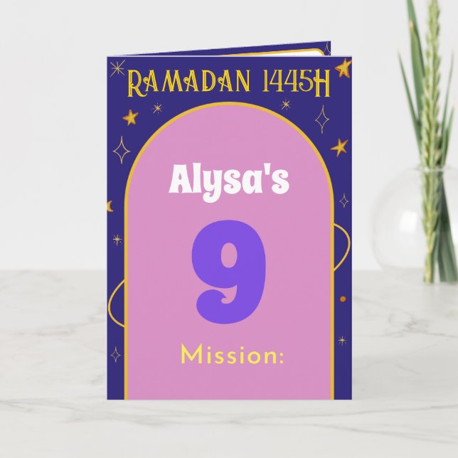 Redigerbart Ramadan- och Eid-Uppdrag-kort Tack Kort (Framsida)